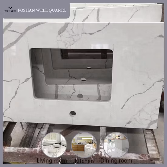 China Supplier CE New Quartz Stone Solid Surface Quartz for Kitchen Countertop or Bar Counter High Quality Building Quartz Material Mesa De Cuarzo Quartz